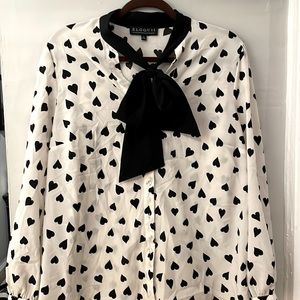 ELOQUII PUSSY BOW TOP.